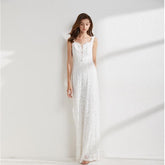 Sexy Tulle Laid Over Elegant Long Party Prom Dress